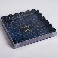 Коробка для кондитерских изделий "For you" 21*21*3см