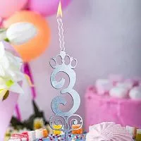 Топпер-свеча "3" хамелеон