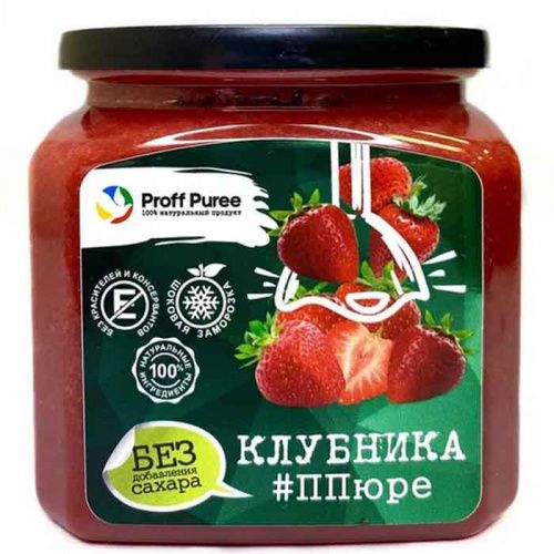Пюре замороженное Клубника Proff Puree (Без сахара), 500г Пюре замороженное Клубника Proff Puree (Без сахара), 500г