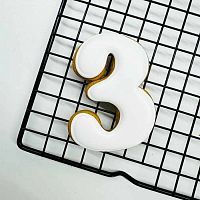 Пряник имбирный "3" белый, 8см