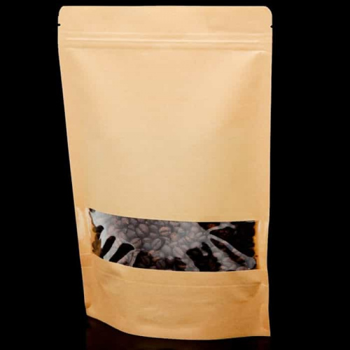 Пакет крафт zip-lock с окном 18*30 см Пакет крафт zip-lock с окном 18*30 см