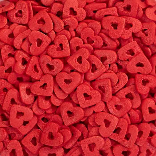 Посыпка "Сердца красные большие двойные", 50г. Посыпка "Сердца красные большие двойные", 50г.