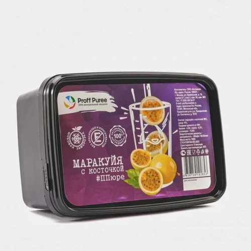 Пюре замороженное Маракуйя с косточкой Proff Puree, 1кг. Пюре замороженное Маракуйя с косточкой Proff Puree, 1кг.